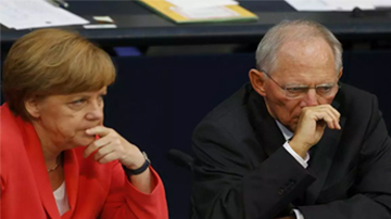Intercepted communication between German Finance Minister Wolfgang Schäuble and Chancellor Angela Merkel.